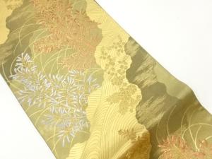 草葉模様織出し袋帯